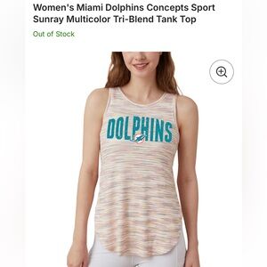 NFL Team Apparel Miami Dolphins Football Striped Tank Top XL Sunray Tri-Blend